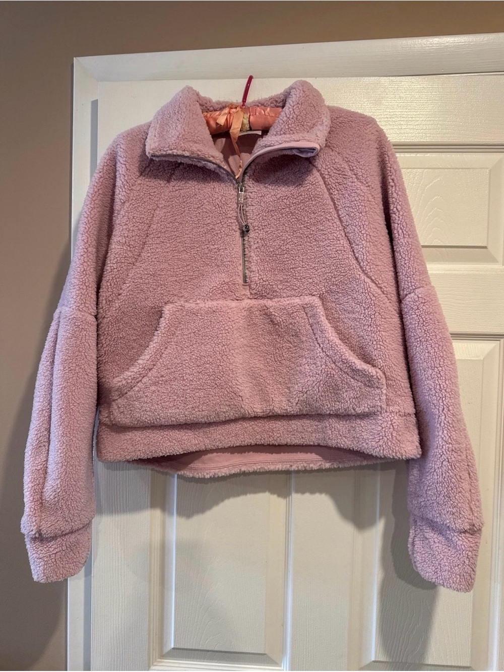 Lululemon M/L Like New Pink Peony Sherpa Scuba Half-Zip Pullover